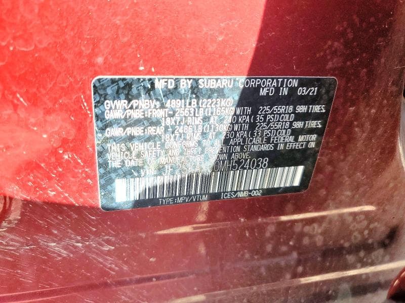 2021 SUBARU FORESTER TOURING 14