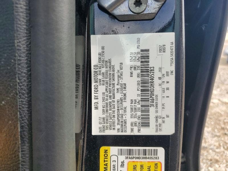 2017 FORD FUSION SE 13
