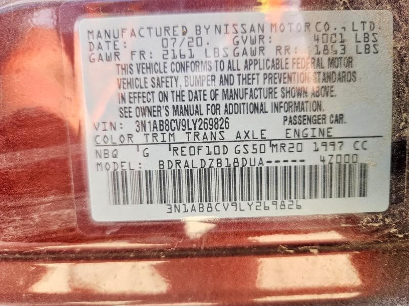 2020 NISSAN SENTRA SV 12