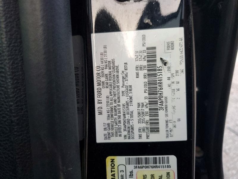 2017 FORD FUSION SE 12