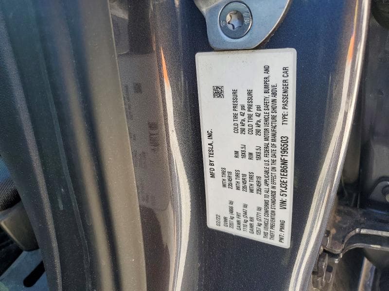 2022 TESLA MODEL 3 12
