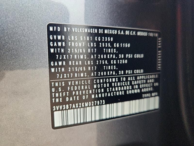 2019 VOLKSWAGEN TIGUAN SE 13
