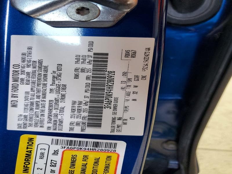 2017 FORD FUSION TITANIUM 12