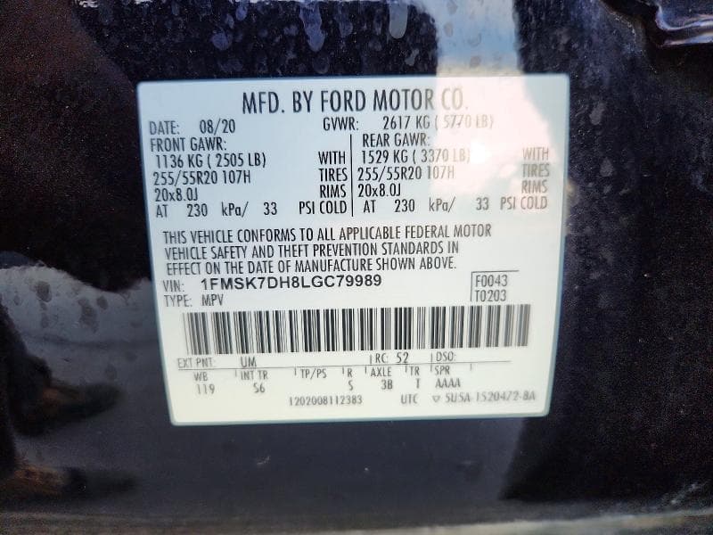 2020 FORD EXPLORER XLT 13