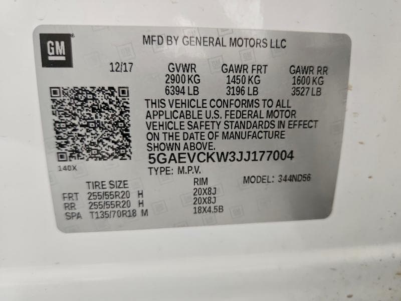 2018 BUICK ENCLAVE AVENIR 14