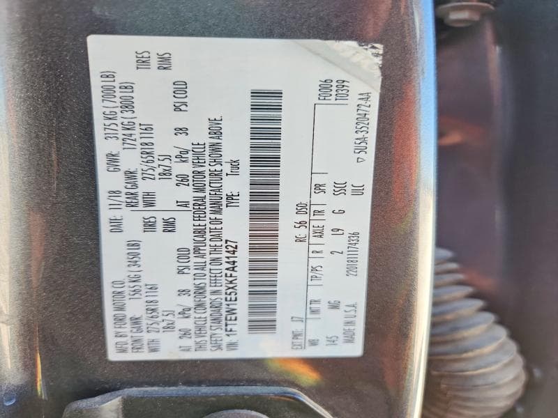 2019 FORD F150 SUPERCREW 12