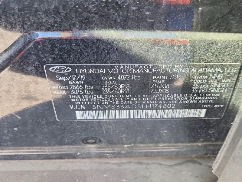2020 HYUNDAI SANTA FE SEL 13