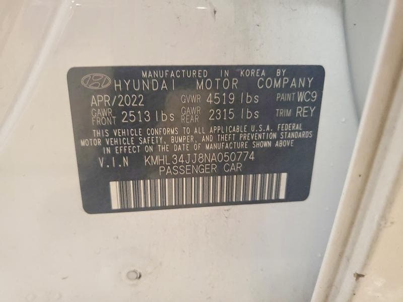 2022 HYUNDAI SONATA HYBRID SEL 12