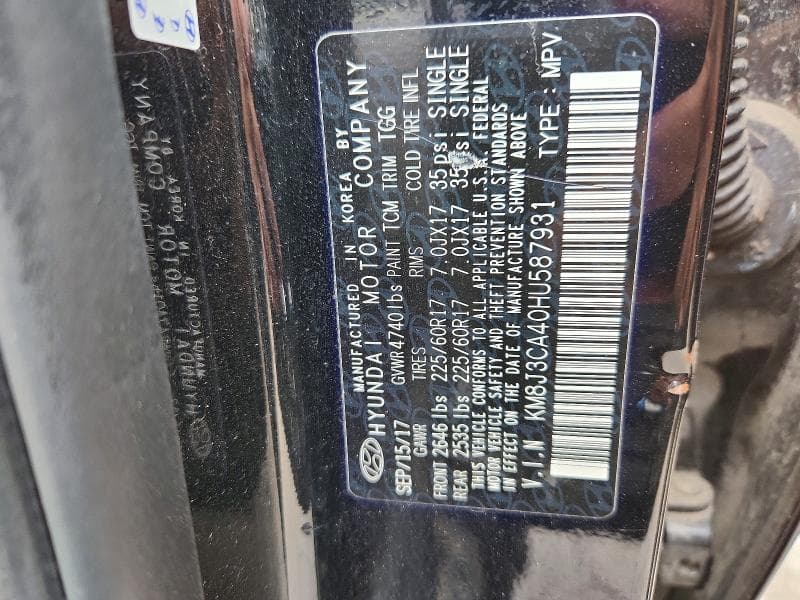 2017 HYUNDAI TUCSON SE 13