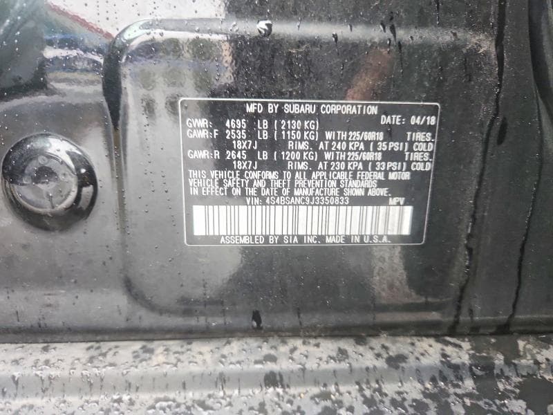 2018 SUBARU OUTBACK 2.5I LIMITED 13