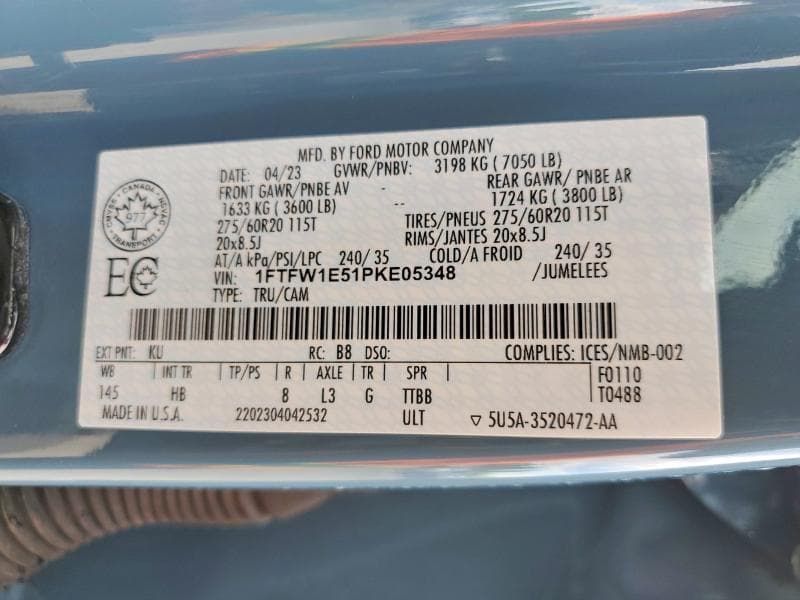 2023 FORD F150 SUPERCREW 12
