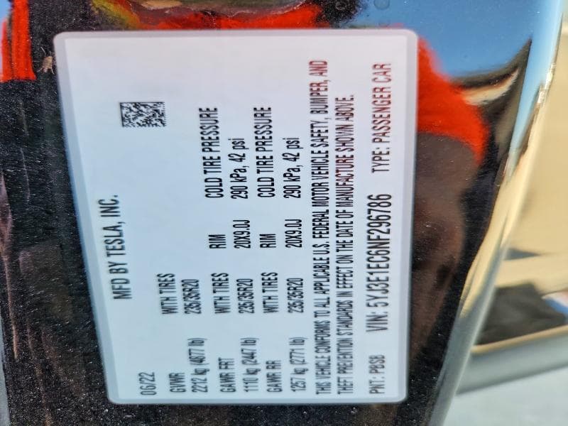 2022 TESLA MODEL 3 12