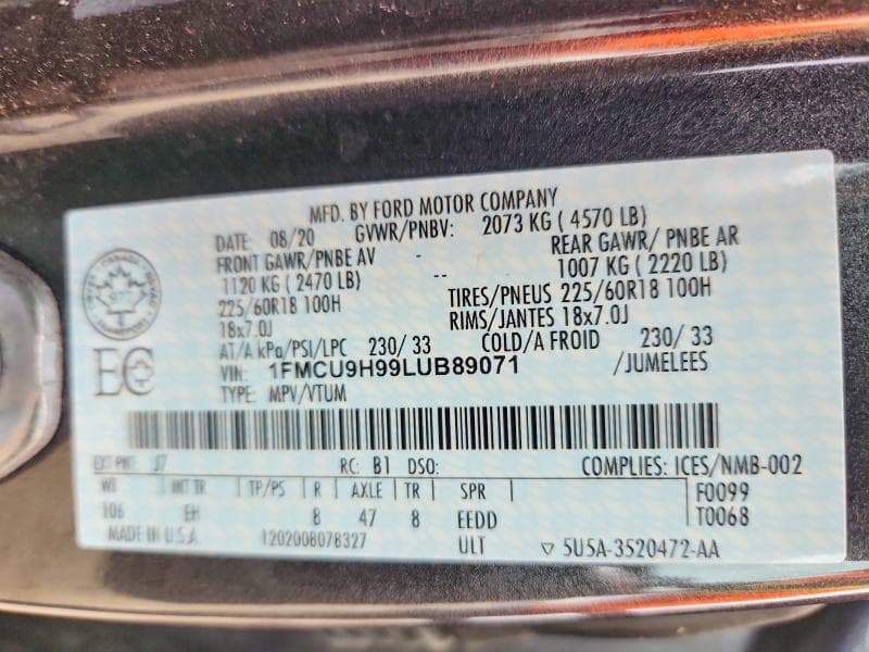 2020 FORD ESCAPE SEL 13