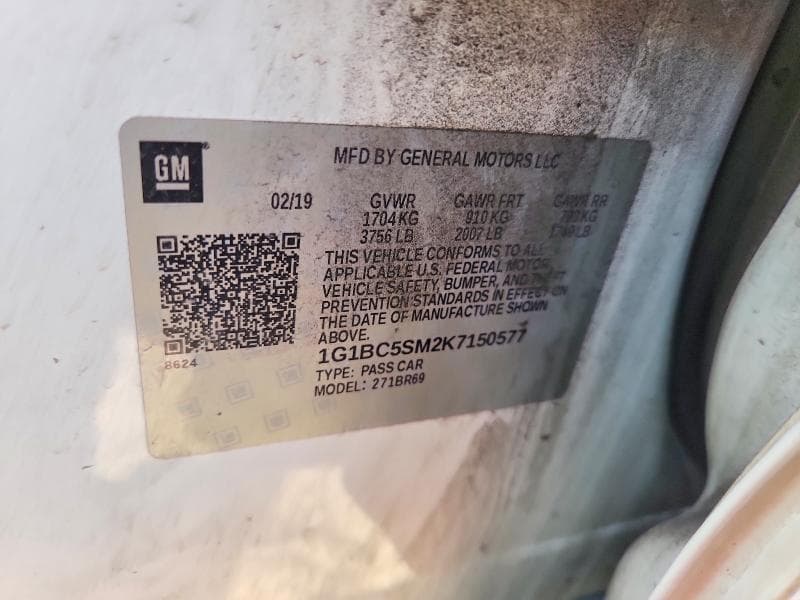 2019 CHEVROLET CRUZE LS 12