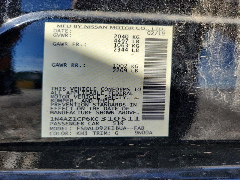 2019 NISSAN LEAF SV 13