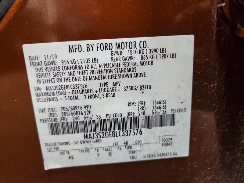 2020 FORD ECOSPORT SE 13