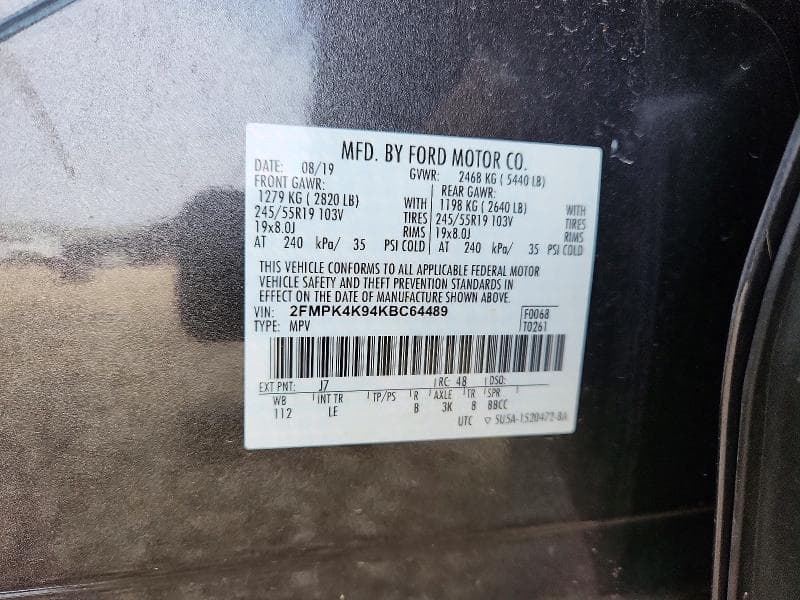 2019 FORD EDGE TITANIUM 13