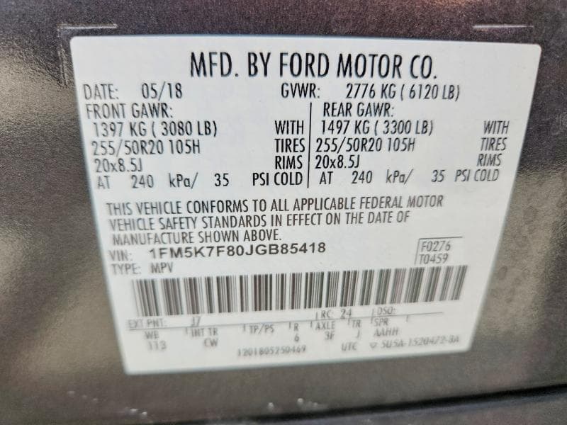 2018 FORD EXPLORER LIMITED 14