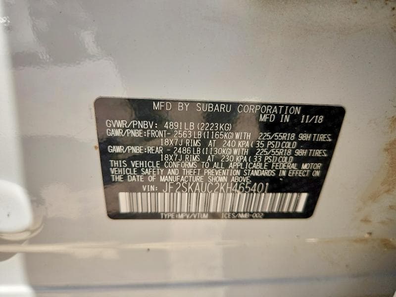2019 SUBARU FORESTER LIMITED 13
