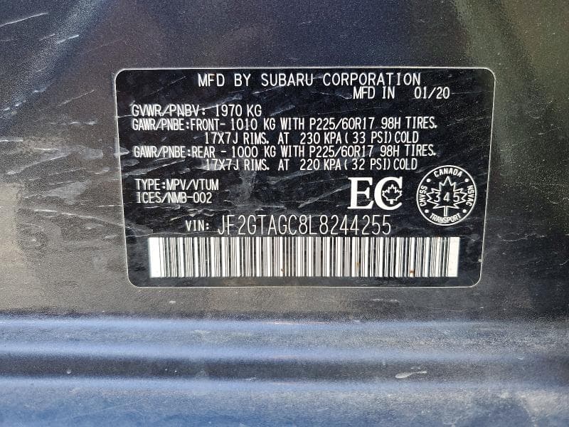 2020 SUBARU CROSSTREK PREMIUM 14