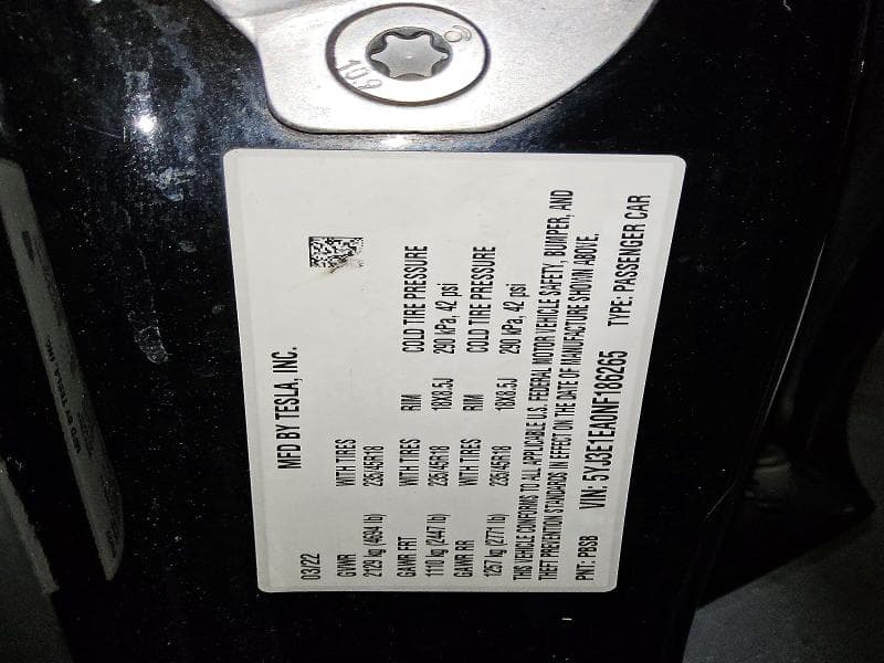 2022 TESLA MODEL 3 12