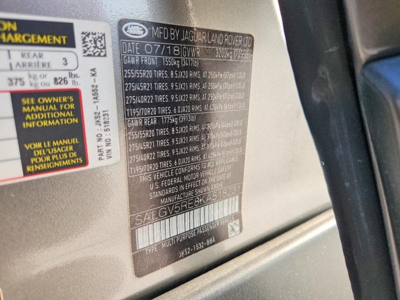 2019 LAND ROVER RANGE ROVER AUTOBIOGRAPHY 13