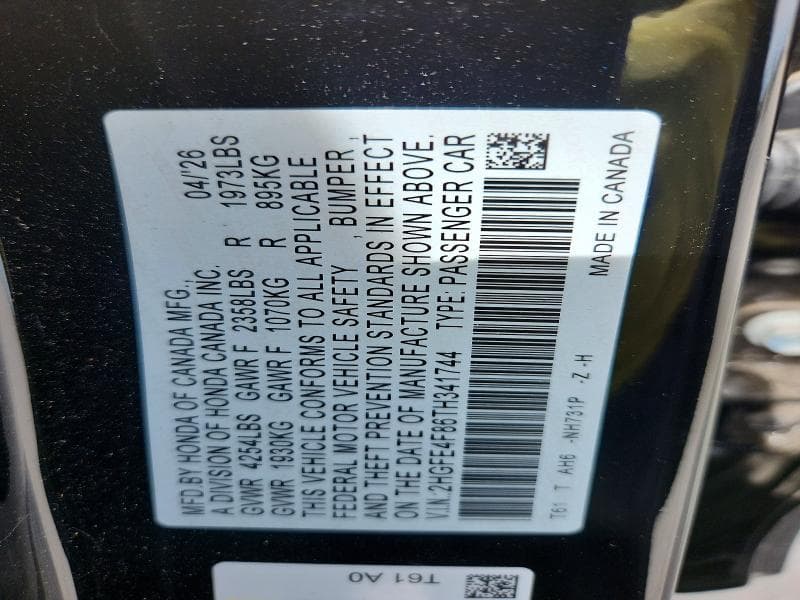 2026 HONDA CIVIC SPORT 12