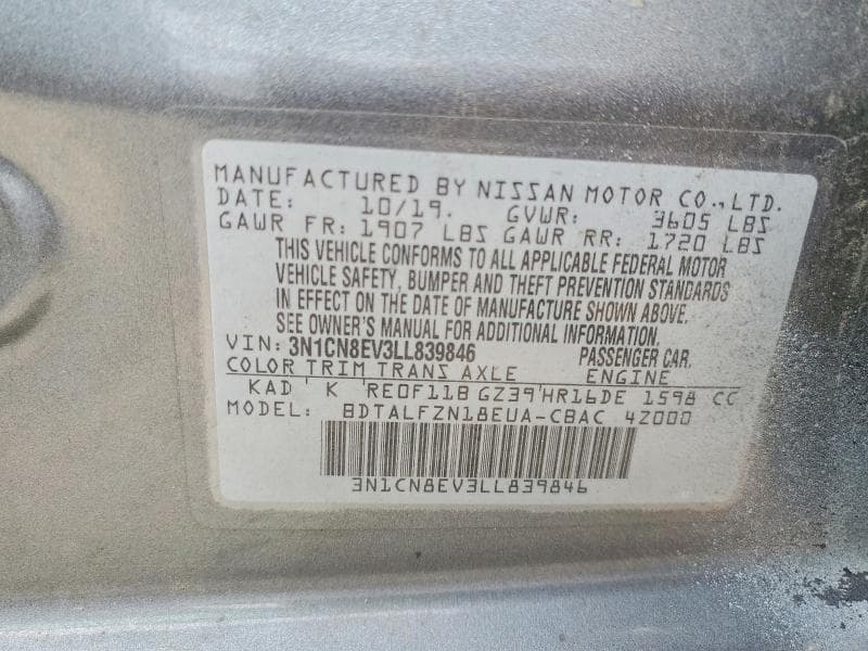2020 NISSAN VERSA SV 12
