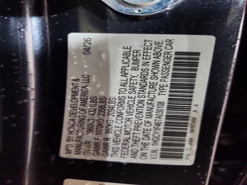 2026 HONDA ACCORD SE 12
