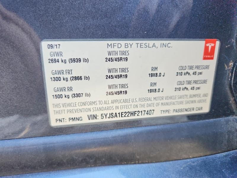 2017 TESLA MODEL S 12