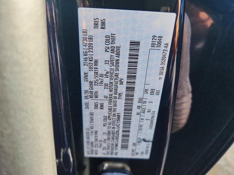2020 FORD ESCAPE TITANIUM 12