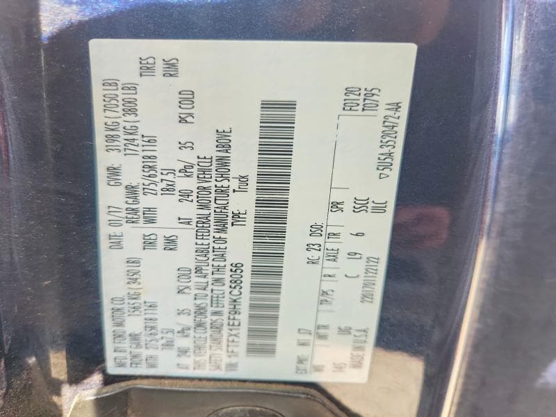 2017 FORD F150 SUPER CAB 12