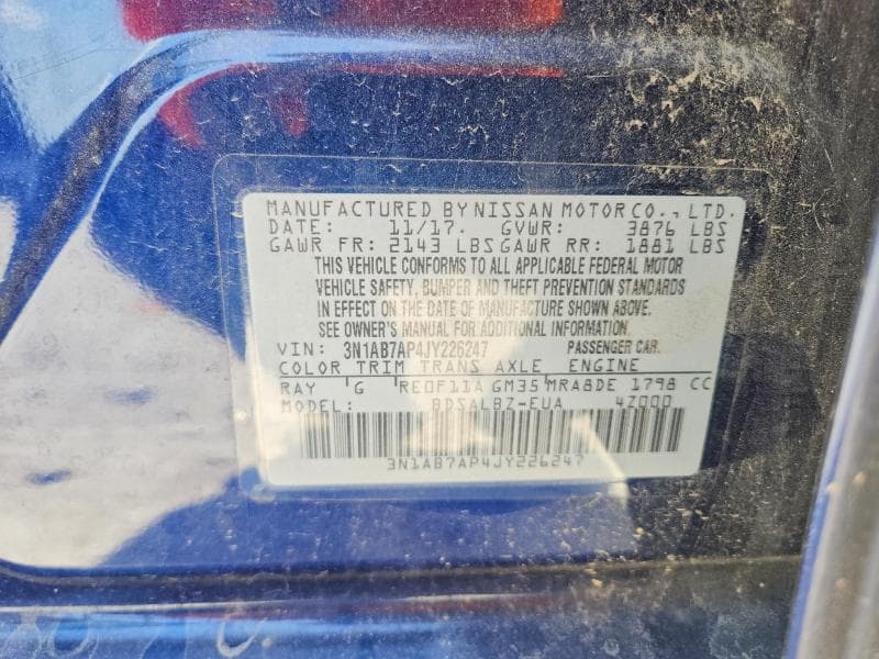 2018 NISSAN SENTRA S 13