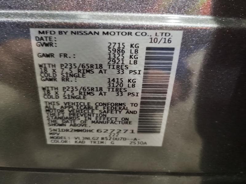 2017 NISSAN PATHFINDER SL 13
