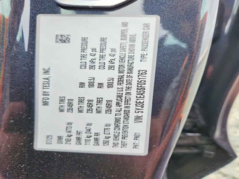 2025 TESLA MODEL 3 12