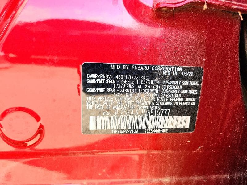 2021 SUBARU FORESTER PREMIUM 12