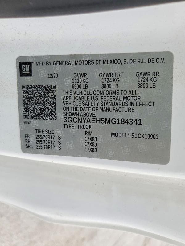 2021 CHEVROLET SILVERADO K1500 12