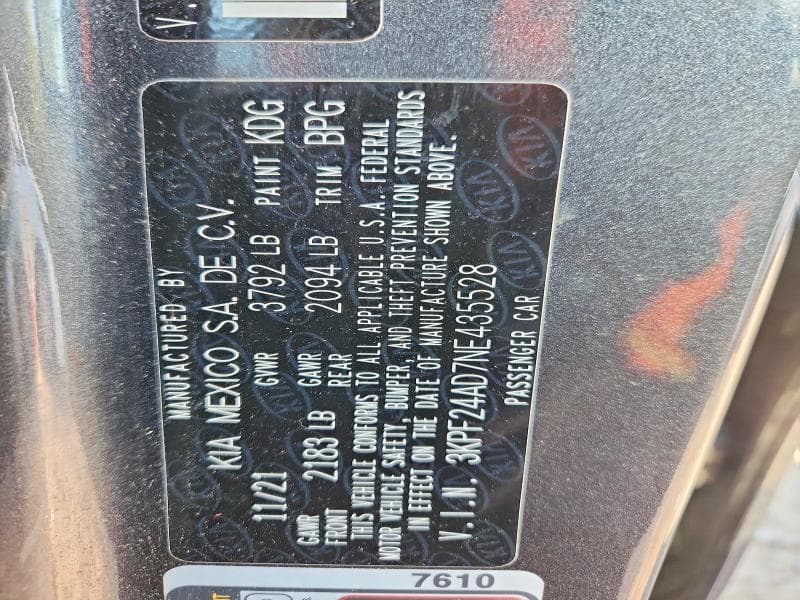 2022 KIA FORTE LXS 12