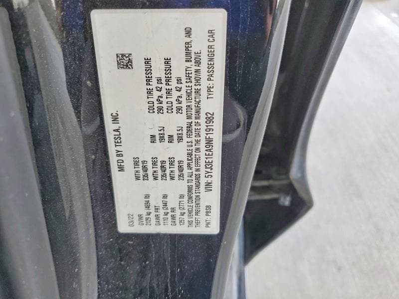 2022 TESLA MODEL 3 12