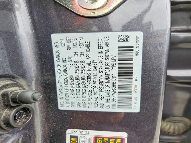 2017 HONDA CR-V EXL 14