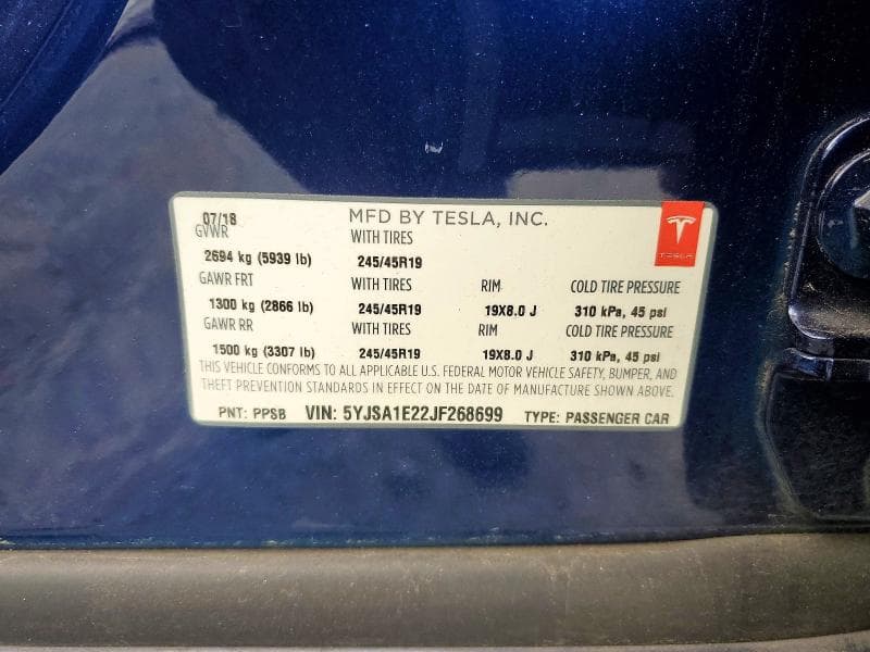2018 TESLA MODEL S 12