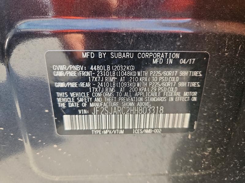 2017 SUBARU FORESTER 2.5I LIMITED 13