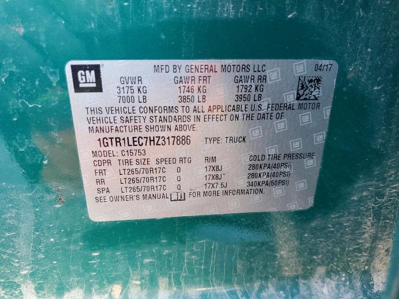 2017 GMC SIERRA C1500 12