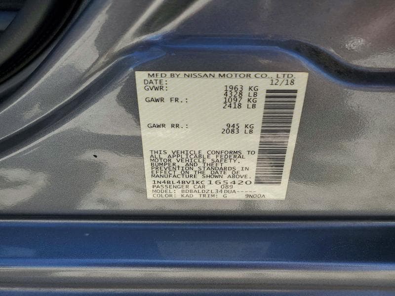 2019 NISSAN ALTIMA S 13