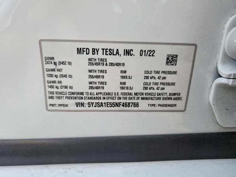 2022 TESLA MODEL S 12