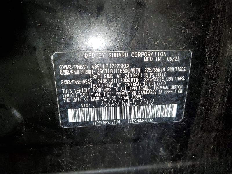 2021 SUBARU FORESTER LIMITED 14