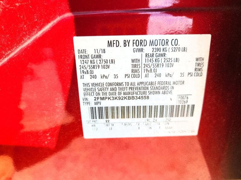 2019 FORD EDGE TITANIUM 14