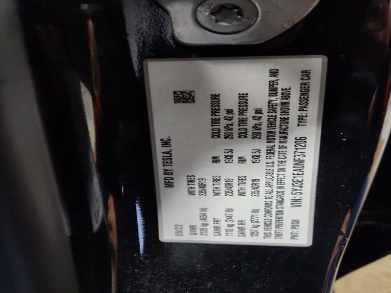 2022 TESLA MODEL 3 12