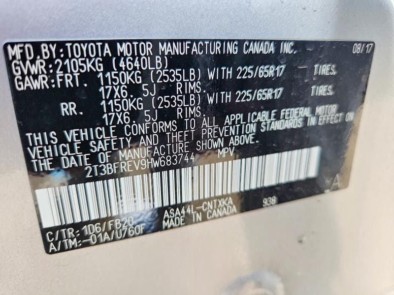 2017 TOYOTA RAV4 LE 13