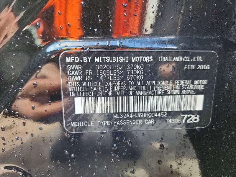 2017 MITSUBISHI MIRAGE SE 12